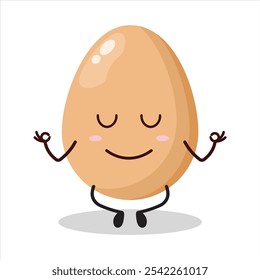 cute yoga expression of chicken egg character