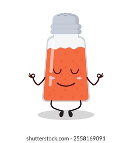 cute yoga expression of chili powder cartoon character
