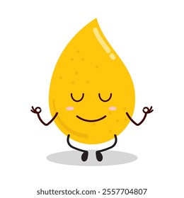 cute yoga expression of gold drop cartoon character
