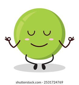 cute yoga expression of pea cartoon character