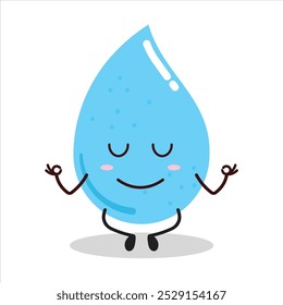 cute yoga expression of water drop cartoon character