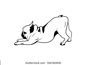 Cute Yoga Frenchie Style. This style is suitable for making stencil art, die-cut, cute screen t-shirts, laser-cut, street art, graffiti, or any you want with Frenchie Style.