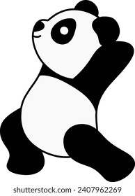 Ilustración de vectores planos de pandas de yoga lindo