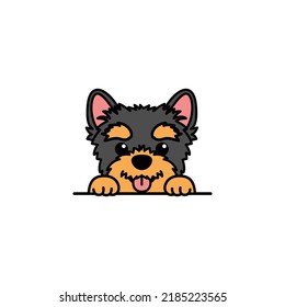 Caricatura de perro salvaje Cute yorkshire, ilustración vectorial