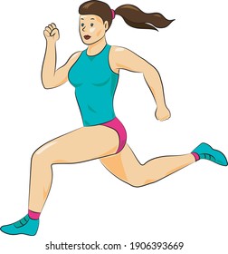 cute young athlete girl running