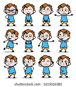 Cute Young Comic Office Guy - Set of Concepts Vector illustrations