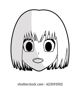 cute young girl anime or manga icon image 