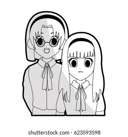 cute young girl anime or manga icon image 