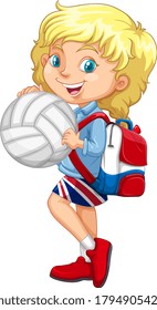Cute young girl cartoon character illustration