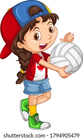 Cute young girl cartoon character illustration