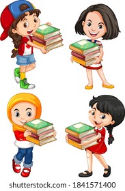 Cute young girl cartoon character illustration