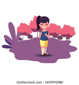 cute young girl in the landscape