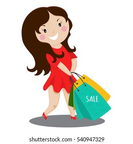 19,171 Female Character Shopping Bags Images, Stock Photos & Vectors ...