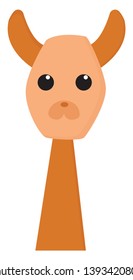 A cute young llama staring straight vector color drawing or illustration