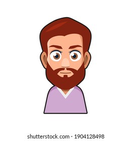 Cute Young Man Avatar Character. Cartoon Style Userpic Icon. Vector