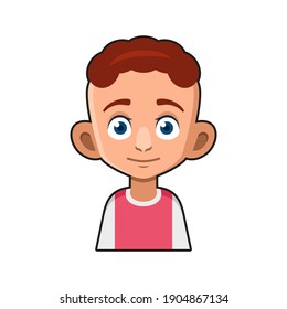 Cute Young Man Avatar Character. Cartoon Style Userpic Icon. Vector