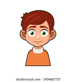 Cute Young Man Avatar Character. Cartoon Style Userpic Icon. Vector