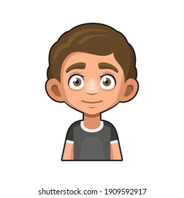 Cute Young Man Avatar Character. Cartoon Style Userpic Icon. Vector