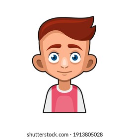Personaje De Avatar De Hombre Joven. Icono de Userpic Estilo de caricatura. Vector