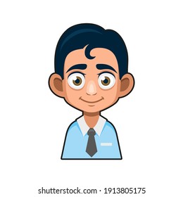 Cute Young Man Avatar Character. Cartoon Style Userpic Icon. Vector