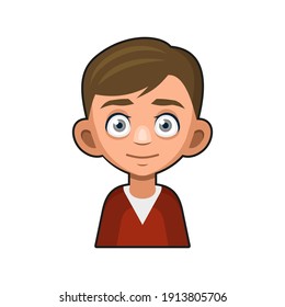 Personaje De Avatar De Hombre Joven. Icono de Userpic Estilo de caricatura. Vector