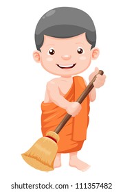  Cute young monk cartoon