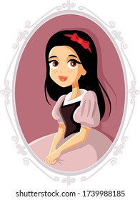 Cute Young Princess Vector Illustration. Vector portrait of beautiful fairy smiling
