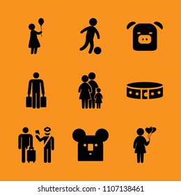 cute, young, sightseeing and nature icon set. Vector illustration for web and design.