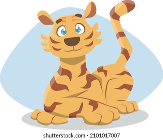 Cute young tiger looking out