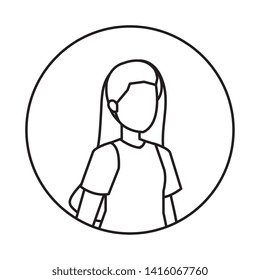 cute young woman avatar character