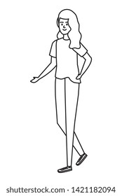 cute young woman avatar character