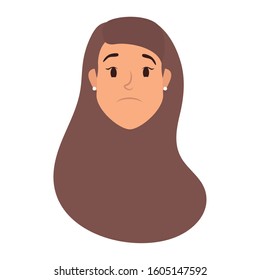 cute young woman head avatar character vector illustration design