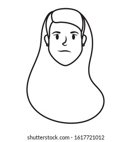 cute young woman head avatar character vector illustration design