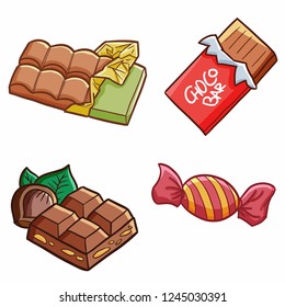 Cute and yummy chocolate set - vector.