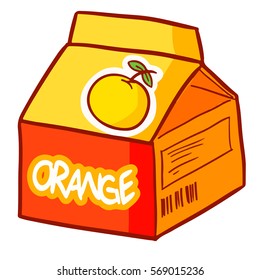 Cute and yummy tiny orange milk packaging - vector.