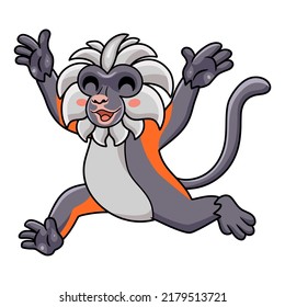 Cute zanzibar red colobus monkey cartoon running