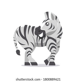 cute zebra animal mascot design with various pose design illustration