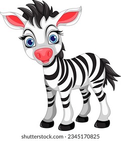 Cute Zebra cartoon animal character illustration