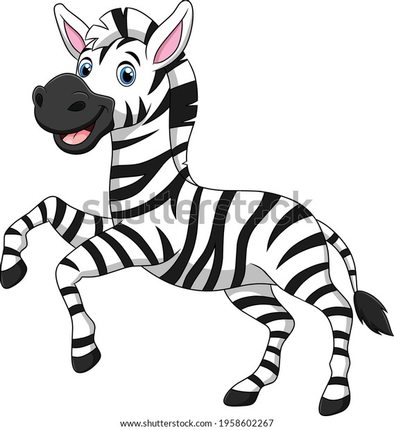 Cute Zebra Cartoon Animal Vector Illustration Stock Vector (Royalty ...