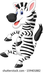 Cute zebra cartoon dancing