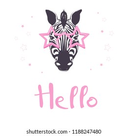 Cute zebra cartoon icon vector illustration graphic design