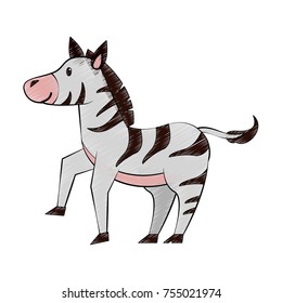 Cute zebra cartoon icon vector illustration graphic design