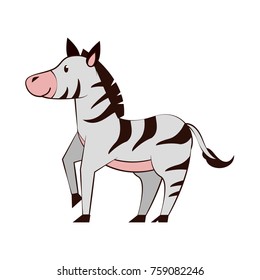 Cute zebra cartoon icon vector illustration graphic design