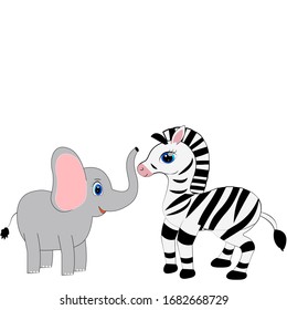 cute zebra cartoon illustration vector