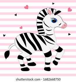 cute zebra cartoon illustration vector