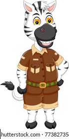 cute zebra cartoon posing with laugh