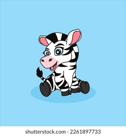 cute zebra  cartoon vector icon illustration.