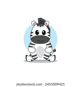 cute zebra cartoon vector icon illustration.animal icon illustration. flat style concept cute