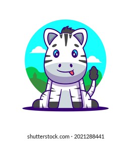 Cute Zebra Cartoon Vector Illustration