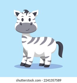 Cute Zebra Cartoon Vector Illustration